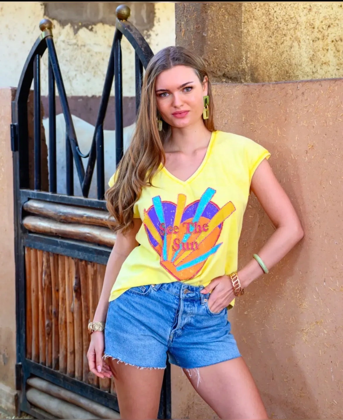 T-shirt manches courtes jaune