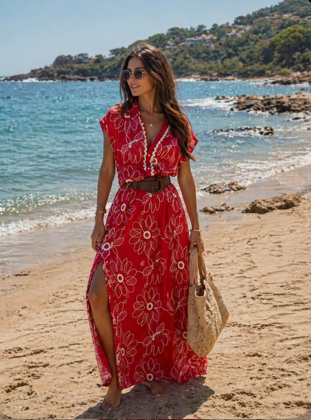 Ensemble chemise et jupe brodée